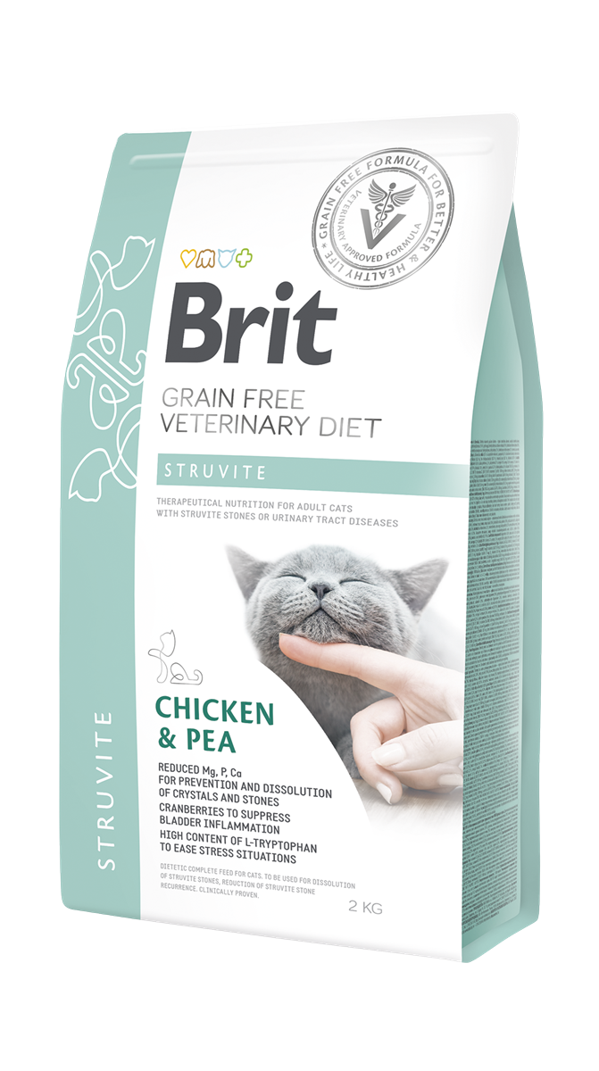 Brit Veterinary Diet Sutrivit Taşları Ve İdrar Yolu Rahasızlıkları Olan Kediler İçin, Tahılsız, Tavuk Etli Ve Bezelyeli Kuru Mama 2 kg 1