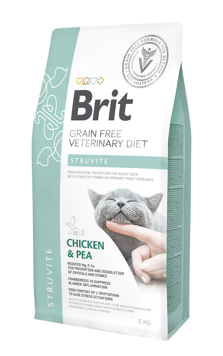 Brit Veterinary Diet Sutrivit Taşları Ve İdrar Yolu Rahasızlıkları Olan Kediler İçin, Tahılsız, Tavuk Etli Ve Bezelyeli Kuru Mama 5 kg 1