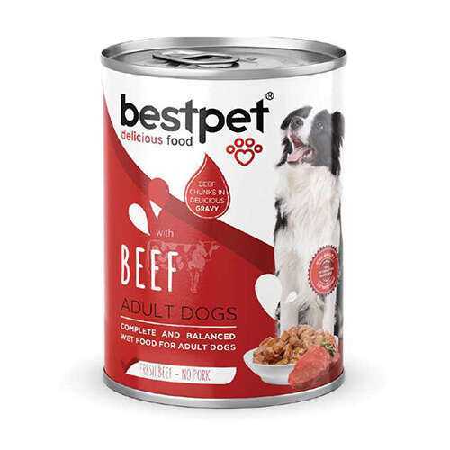 Bestpet Yetişkin Köpekler İçin, Taze Sığır Parça Etli Ve Soslu Yaş Mama 400 gr 1