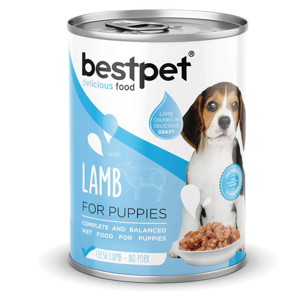 Bestpet Yavru Köpekler İçin, Taze Kuzu Parça Etli Ve Soslu Yaş Mama 400 gr 1