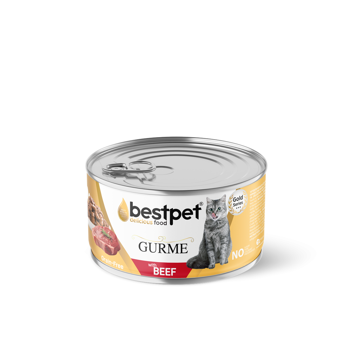 Bestpet Yetişkin Kediler İçin Tahılsız, Jöle İçinde Dana Etli Yaş Mama 85 gr 1