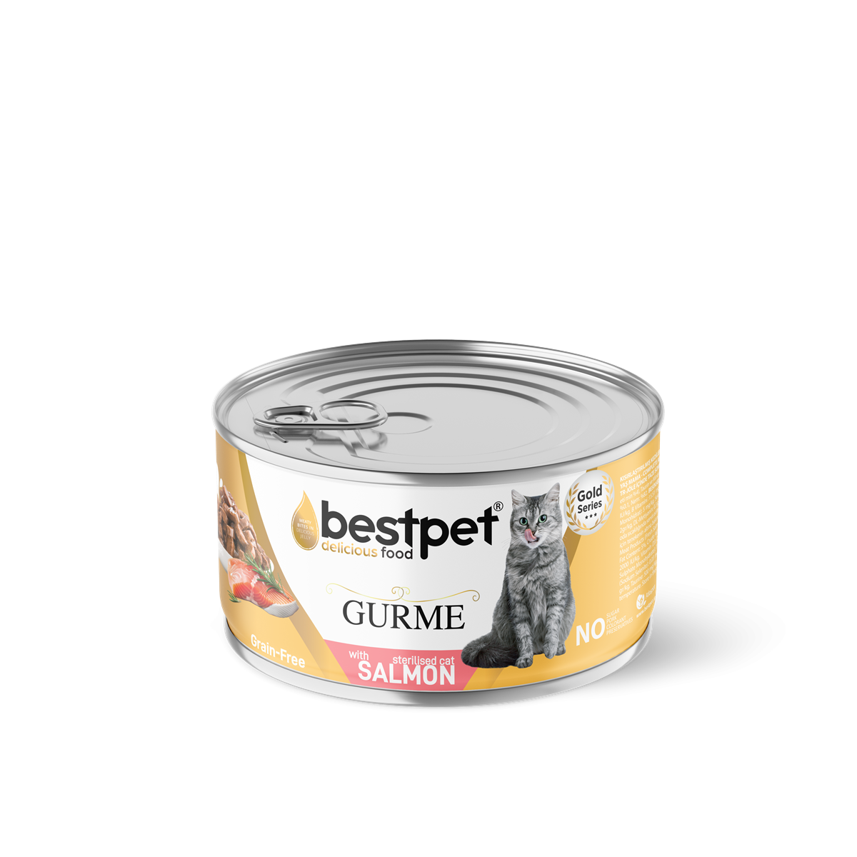 Bestpet Kısırlaştırılmış Yetişkin Kediler İçin Tahılsız, Jöle İçinde Somon Parça Etli Yaş Mama 85 gr 1
