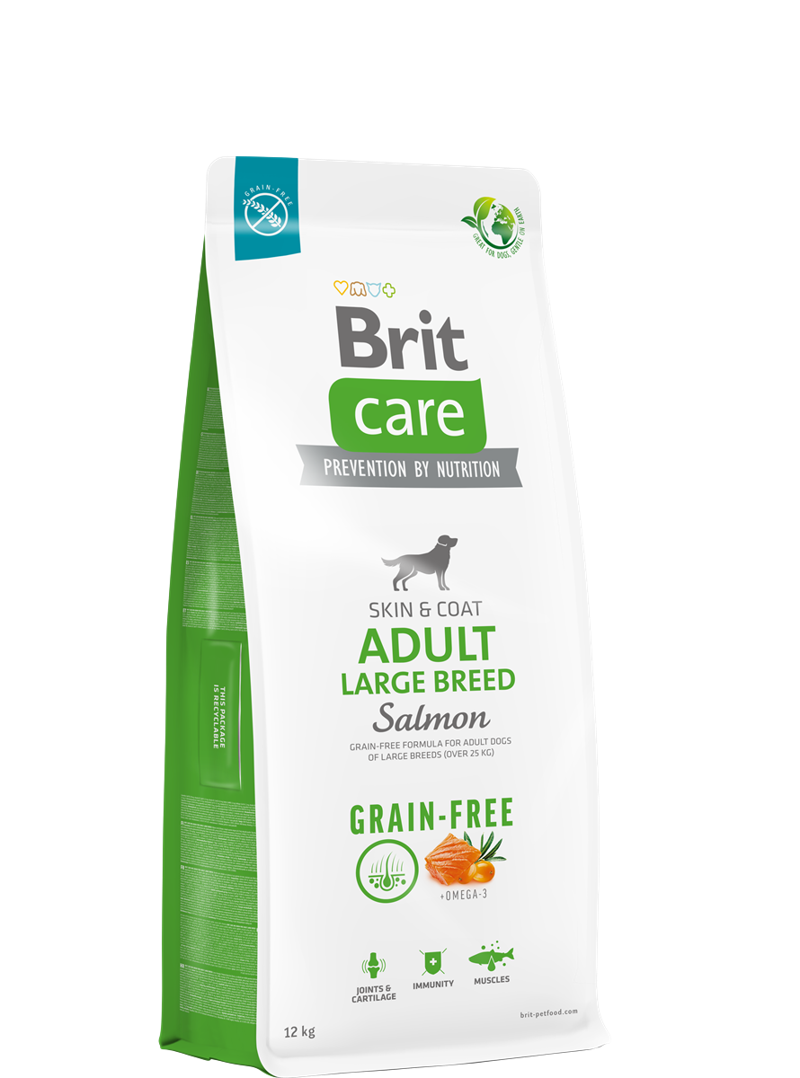 Brit Care Deri Ve Tüy Hassasiyeti Olan, Büyük Irk Yetişkin Köpekler İçin, Tahılsız, Somonlu Kuru Mama 12 kg 1