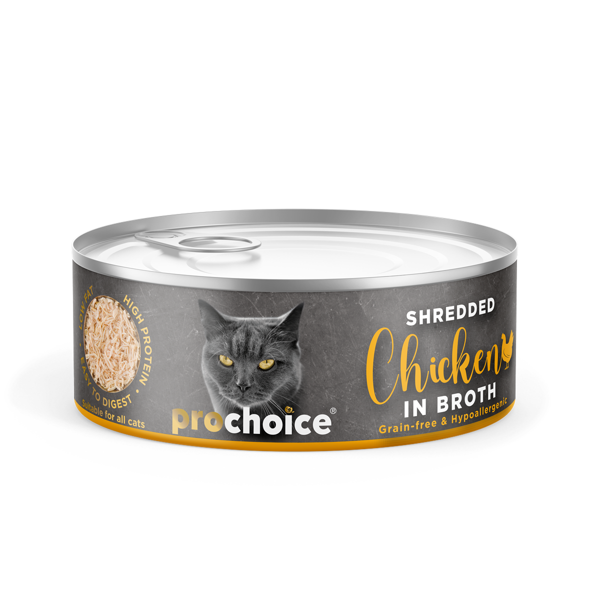 Prochoice Shredded, Tahılsız, Hipoalerjenik, Tiftiklenmiş Tavuk Etli Yaş Kedi Maması 70 gr 1