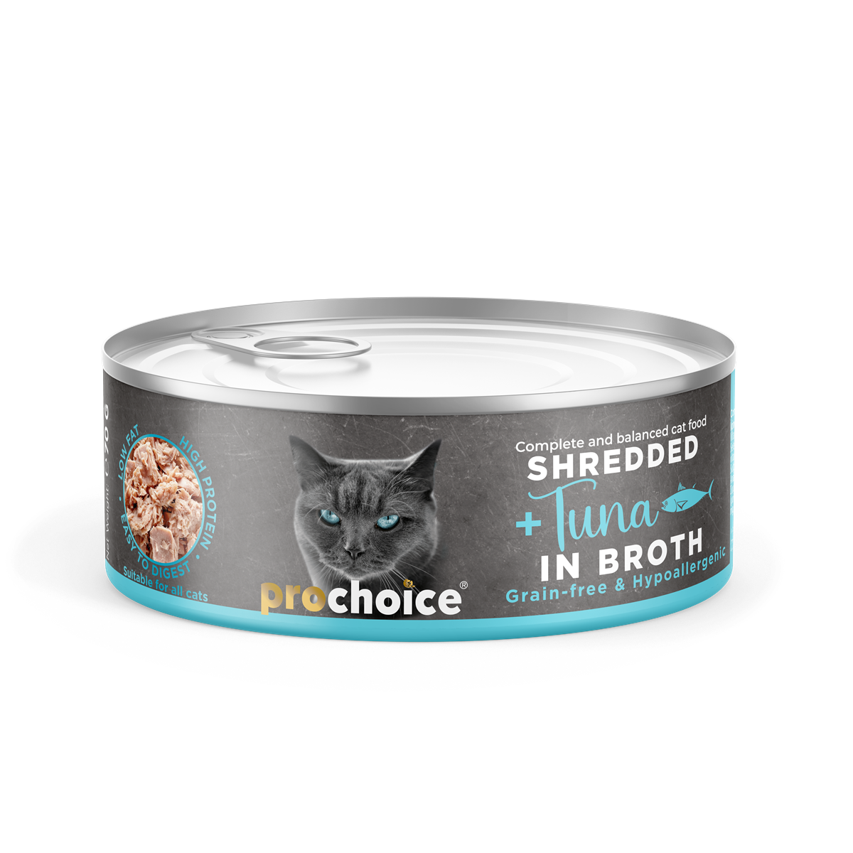 Prochoice Shredded, Tahılsız, Hipoalerjenik, Tiftiklenmiş Tuna Balıklı Yaş Kedi Maması 70 gr 1