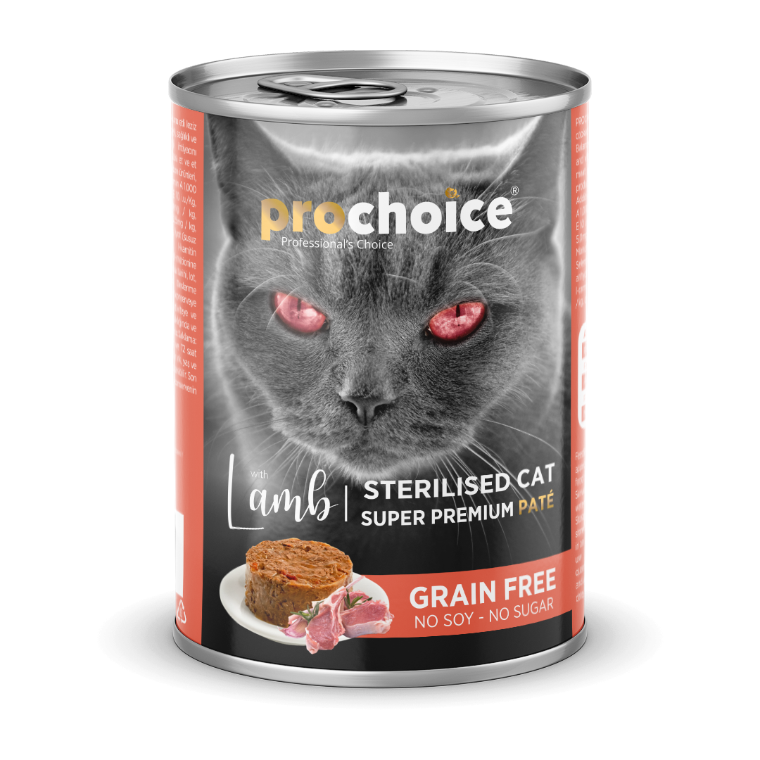 Prochoice Kısırlaştırılmış Kediler İçin, Tahılsız, Kuzu Etli Ezme 400 gr 1
