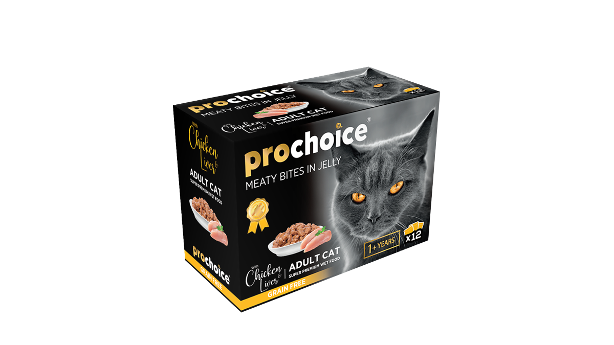 Prochoice Yetişkin Kediler İçin, Tahılsız, Jöle İçinde Tavuk Ve Ciğer Parça Etli Yaş Mama - Aile Paketi 1