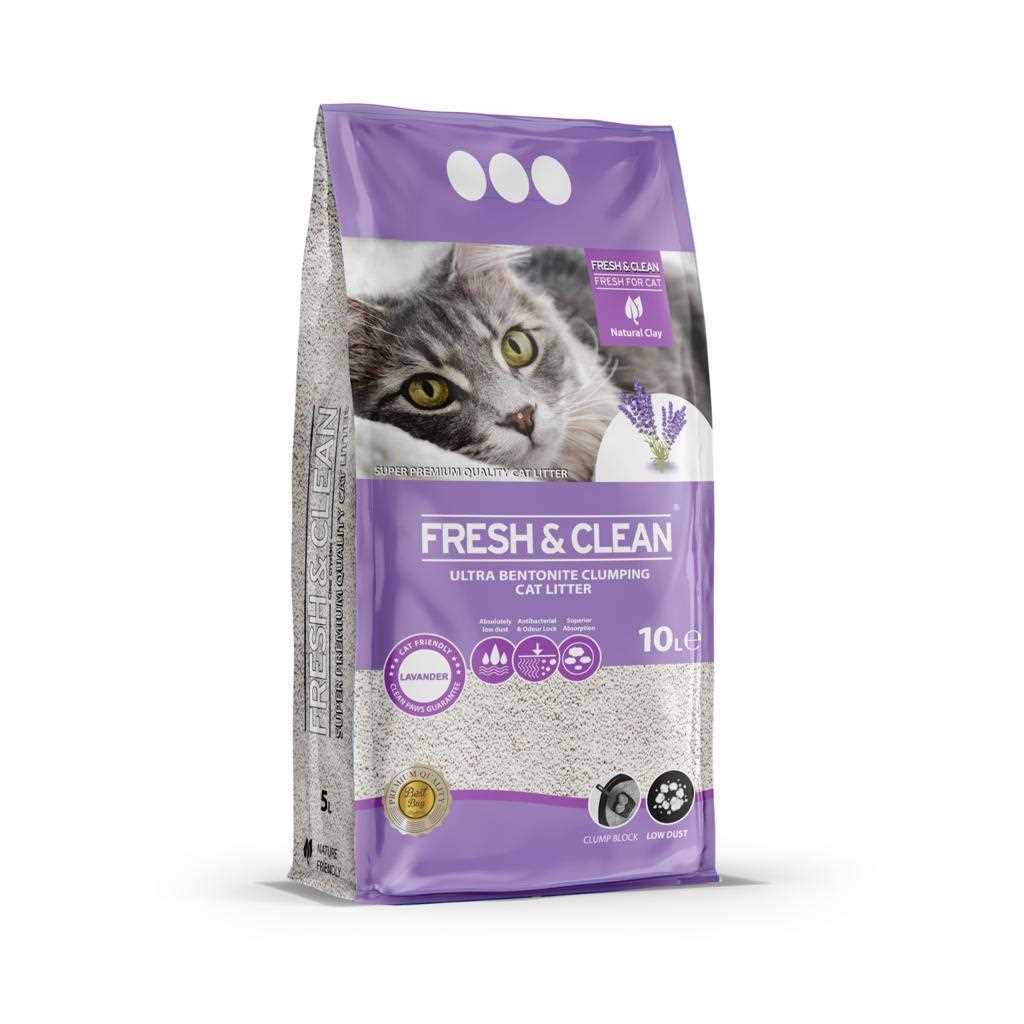 Fresh & Clean Ekstra Topaklanan Lavanta Parfümlü Bentonit Kedi Kumu 10 lt 1