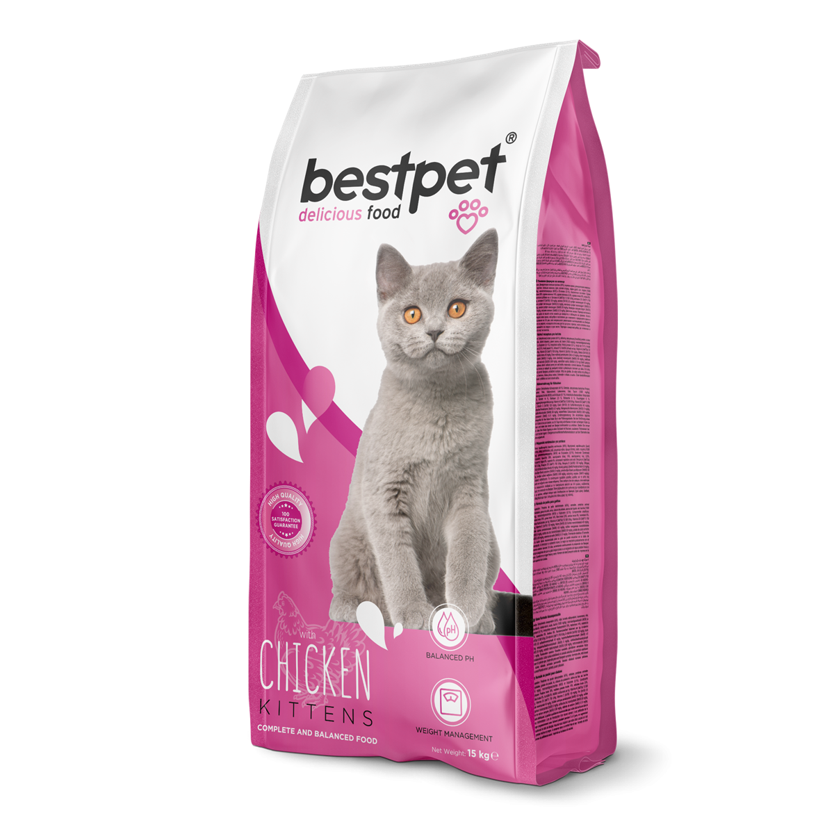 Bestpet Yavru Kediler İçin, Tavuk Etli Ve Pirinçli Kuru Mama 15 kg 1