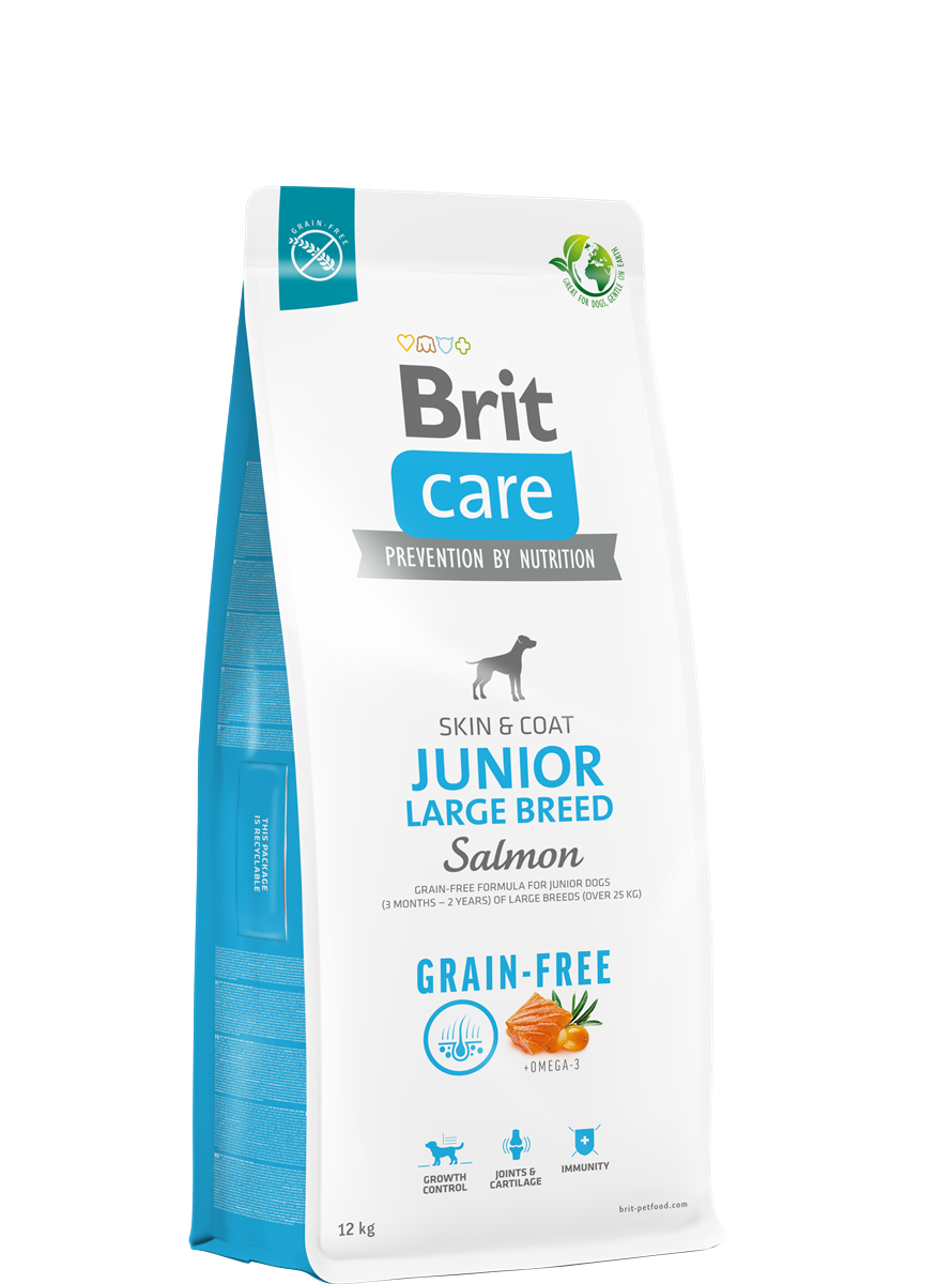 Brit Care Deri Ve Tüy Hassasiyeti Olan Büyük Irk Genç Köpekler İçin, Tahılsız, Somonlu Kuru Mama 12 kg 1