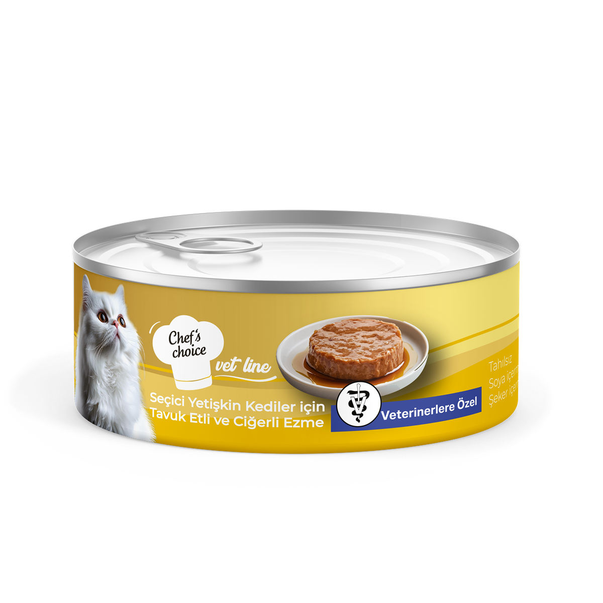 Chefs Choice Vet Line Yetişkin Kediler için Tavuk Etli & Ciğerli Ezme Yaş Mama 80 gr 1
