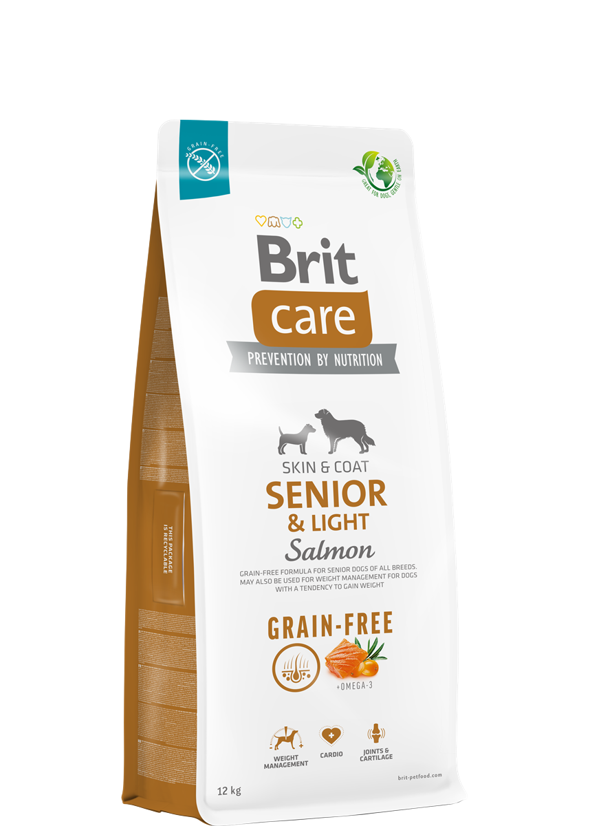 Brit Care Kilo Kontrolü Ve Deri - Tüy Hassasiyeti Olan Yaşlı Köpekler İçin, Tahılsız, Somonlu Kuru Mama 12 kg 1