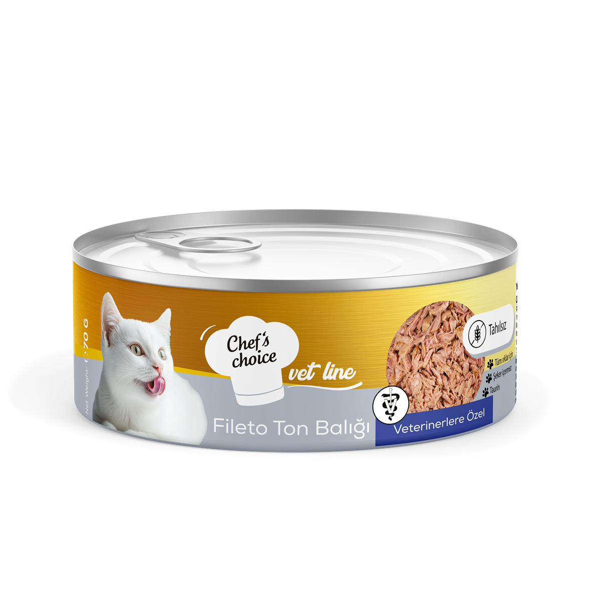 Chefs Choice Vet Line Fileto Ton Balıklı Yaş Kedi Maması 70 gr 1