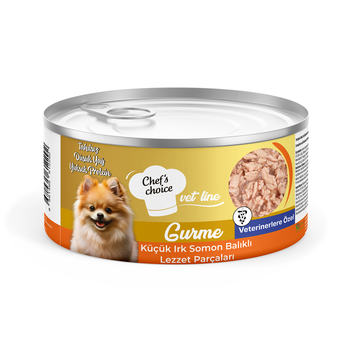 Chefs Choice Vet Line Gurme, Mini Irk Köpekler için Soslu Somon Balığı Parçacıklı Yaş Mama 200 gr 1