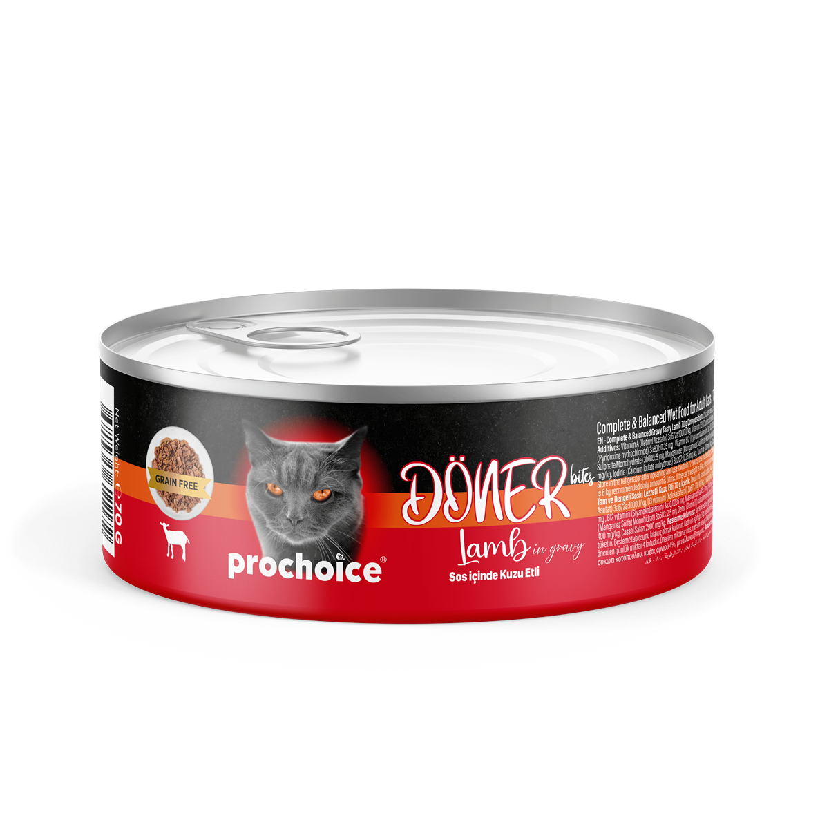 Prochoice Döner Lamb, Sos İçinde Kuzu Etli Tam & Dengeli Yetişkin Kedi Maması 1