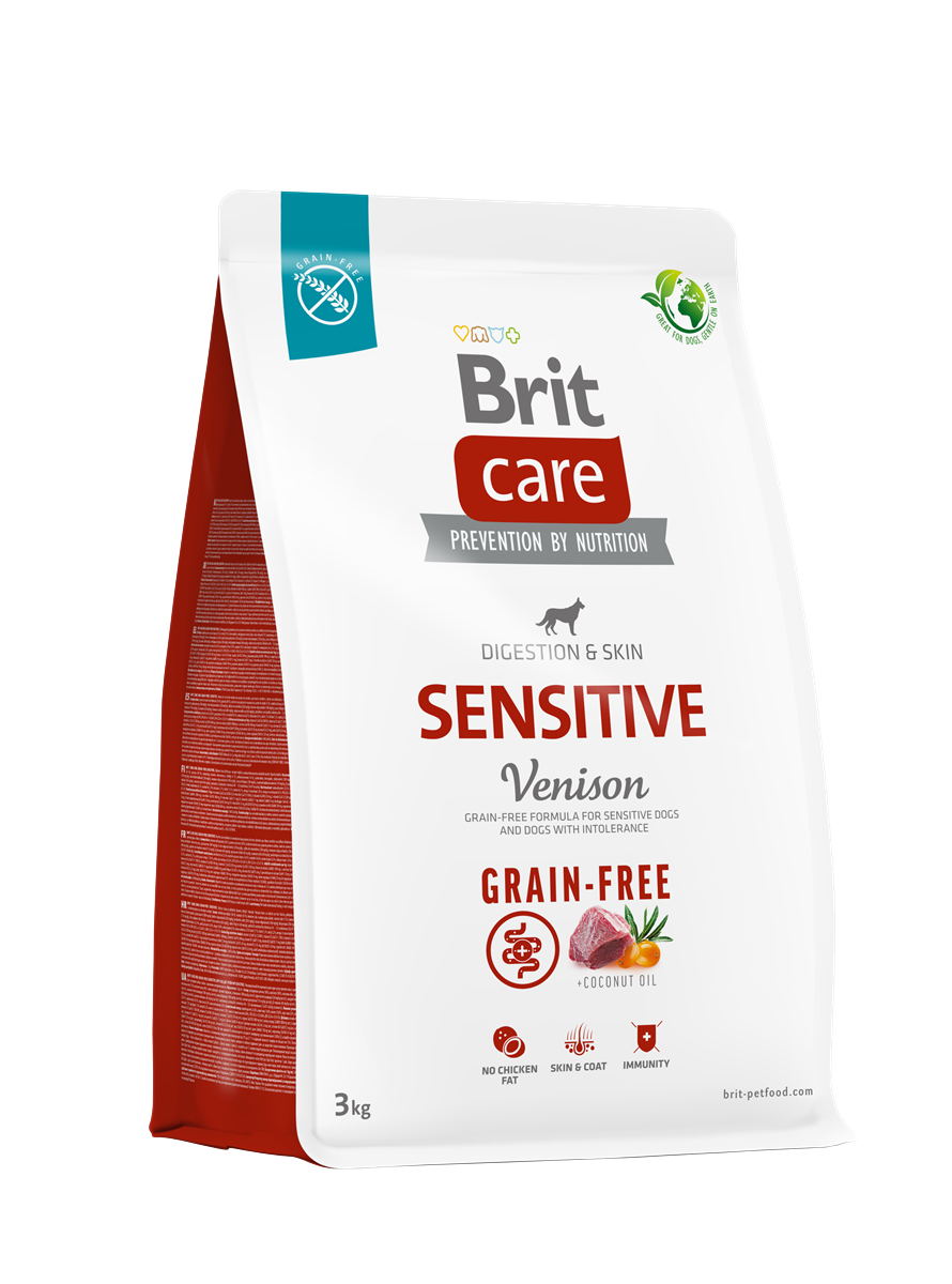 Brit Care Sindirim Sistemi, Gıda İntoleransı Ve Deri Hassasiyetine Sahip Köpekler İçin, Tahılsız, Geyik Etli Kuru Mama 3 kg 1