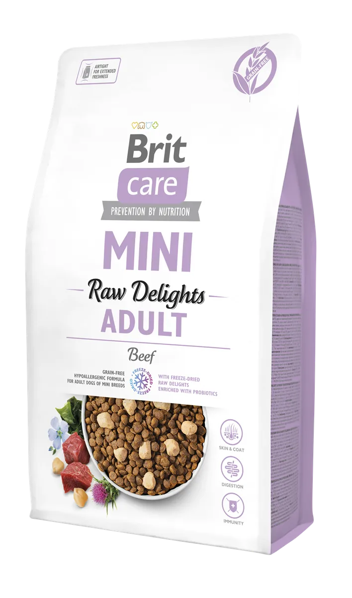 Brit Care Mini Irk Yetişkin Köpekler İçin, Tahılsız, Hipoalerjenik Sığır Etli Kuru Mama 2 kg 1