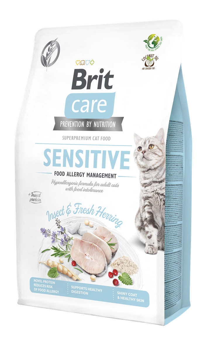 Brit Care Alerjileri Olan Yetişkin Kediler İçin, Tahılsız, Hipoalerjenik, Larva Ve Taze Ringa Balıklı Kuru Mama 2 kg 1