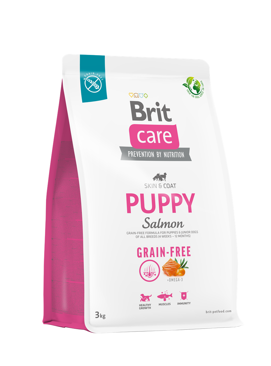 Brit Care Deri Ve Tüy Hassasiyeti Olan Yavru Köpekler İçin, Tahılsız, Somonlu Kuru Mama 3 kg 1