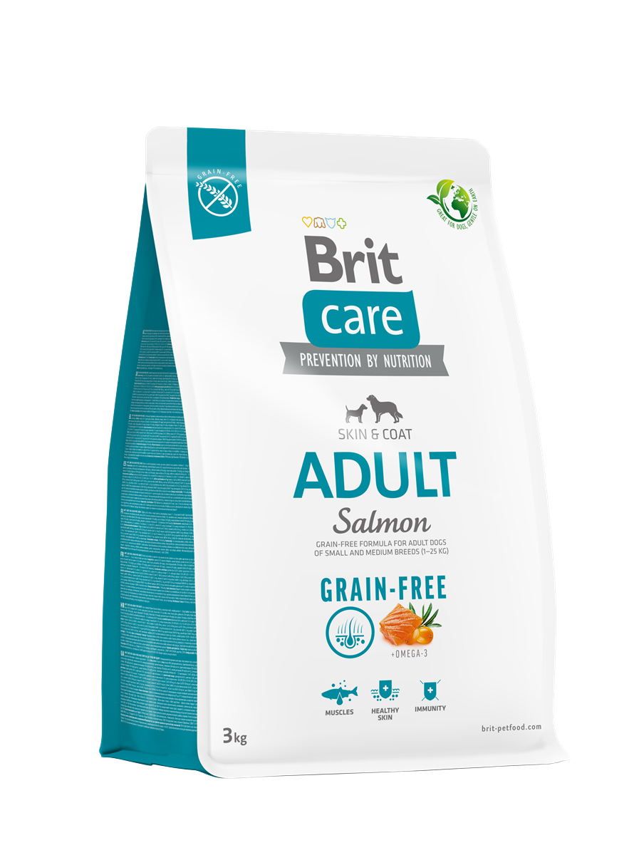 Brit Care Deri Ve Tüy Hassasiyeti Olan, Yetişkin Köpekler İçin, Tahılsız, Somonlu Kuru Mama 3 kg 1