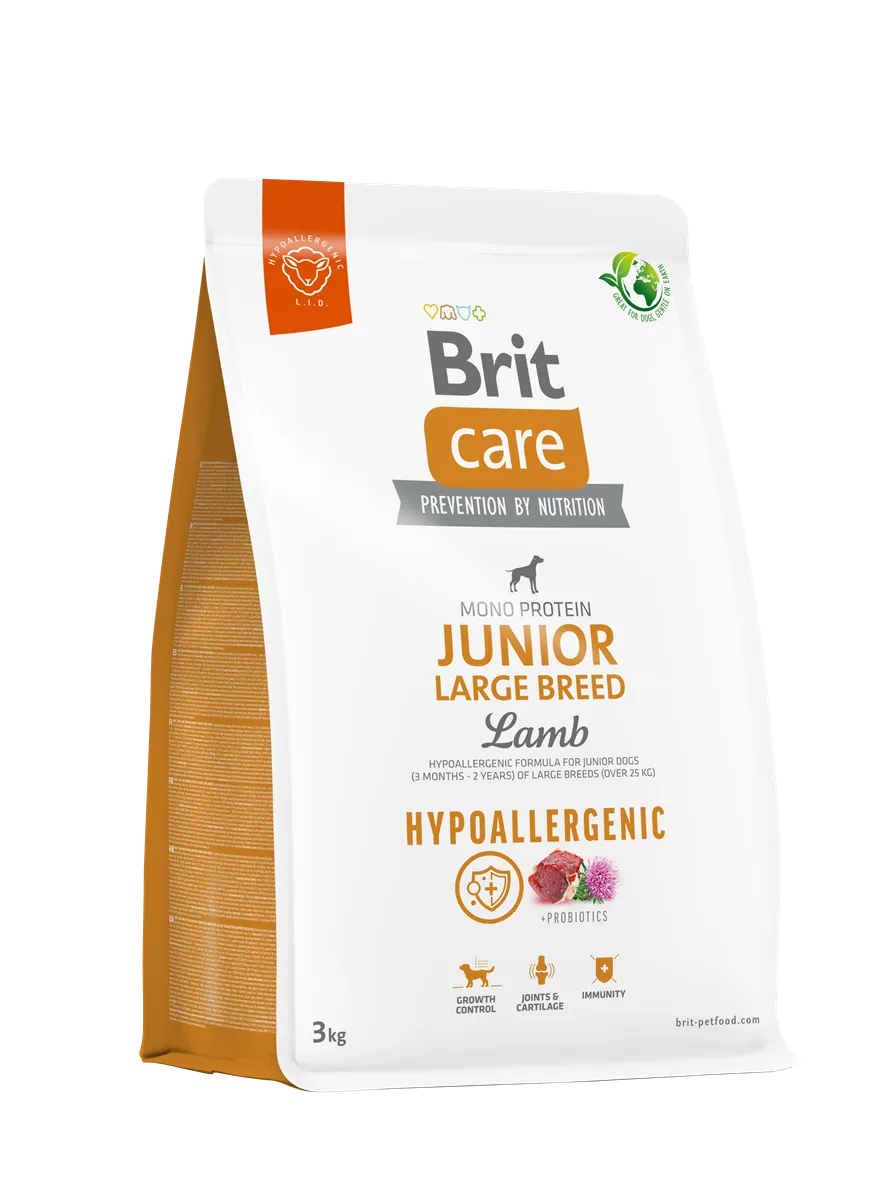 Brit Care Büyük Irk Genç Köpekler İçin, Tek Proteinli, Hipoalerjenik, Kuzu Etli Kuru Mama 3 kg 1
