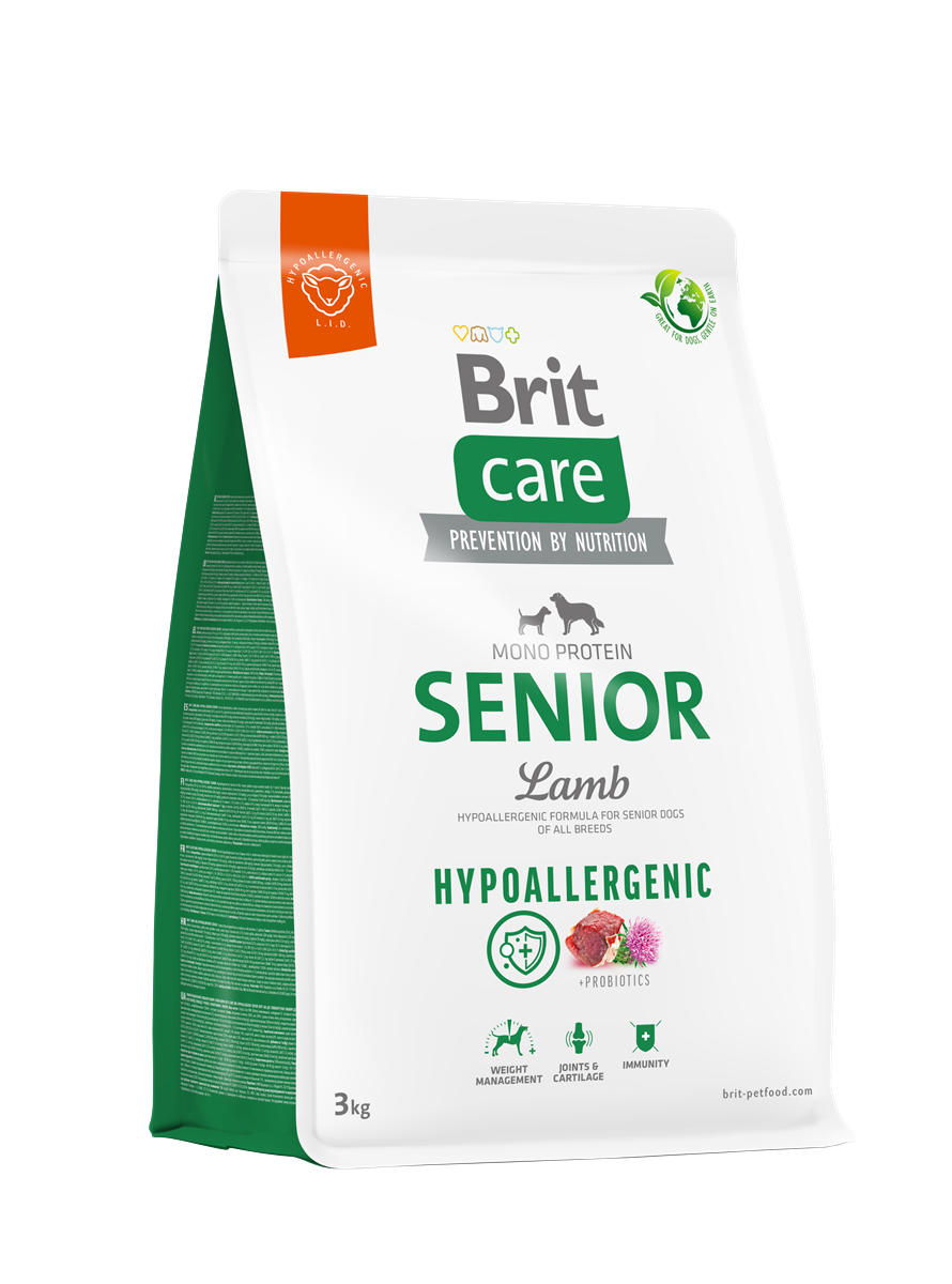 Brit Care Yaşlı Köpekler İçin, Tek Proteinli, Hipoalerjenik, Kuzu Etli Kuru Mama 3 kg 1