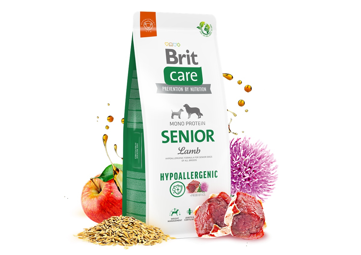 Brit Care Yaşlı Köpekler İçin, Tek Proteinli, Hipoalerjenik, Kuzu Etli Kuru Mama 12 kg 1