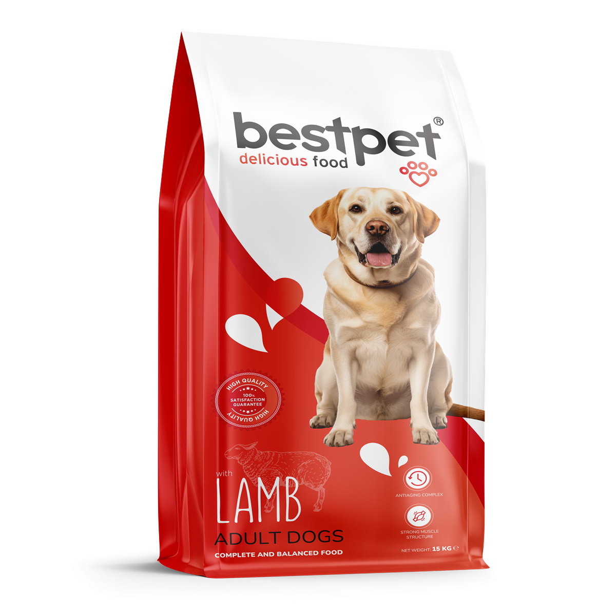 Bestpet Yetişkin Köpekler İçin Kuzu Etli Kuru Mama 15 kg 1