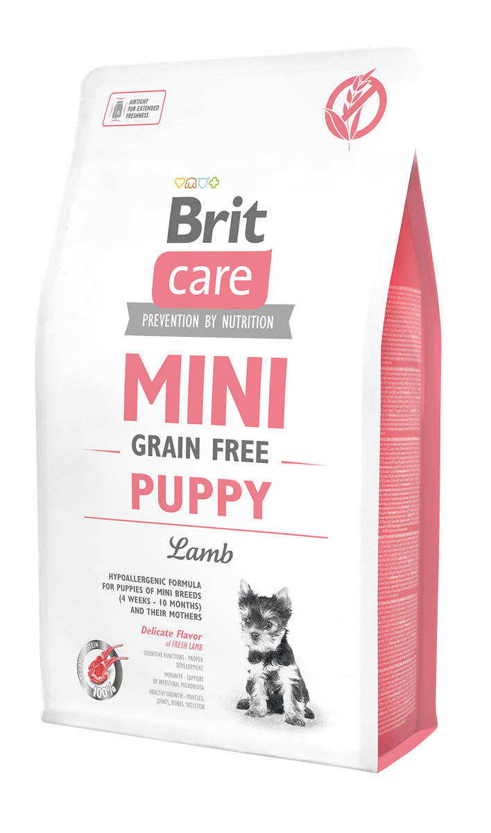 Brit Care Mini Irk Yavru Köpekler İçin, Tahılsız, Hipoalerjenik Kuzu Etli Kuru Mama 2 kg 1