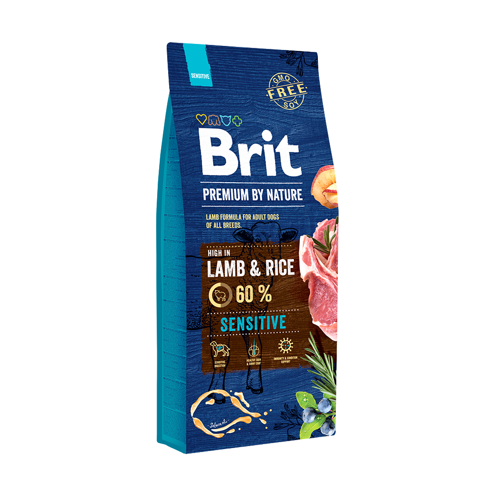 Brit Premium By Nature Hassas Sindirime Sahip Köpekler İçin, Kuzu Etli Kuru Mama 8 kg 1