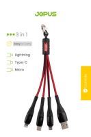 Jopus Micro / Type C / Lightning JO-SK01  Sarj Kablosu Kirmizi - 8