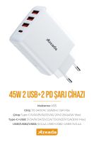 Azeada  AZ-A17  45W Sarj Cihazi Beyaz - 4