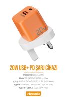 Azeada  AZ-A11  20W Sarj Cihazi Turuncu - 9