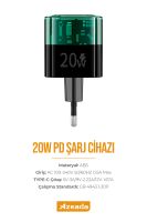 Azeada  PD-A31  20W Sarj Cihazi Mavi - 5