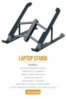 Azeada Laptop Standı AZ-T05 Gri - 9
