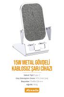 Azeada  PD-W18 Wireless Magsafe 15 Watt Sarj Cihazi Gümüş - 14