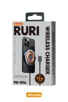 Azeada  PD-W16 Rurı Wireless Magsafe Sarj Cihazi Gri - 2