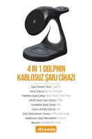 Azeada  PD-W9 Wireless Magsafe 4in 1 Sarj Cihazi Siyah - 5