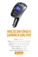 Azeada AZ-C02   Araç Şarjı Siyah - 5