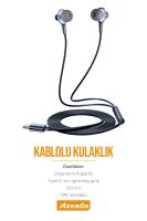 Azeada AZ-E01 Type C  Mikrofonlu Kulaklik Siyah - 5