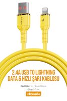 Azeada  AZ-B08i 1mt Silikon Data Kablosu Sari - 9