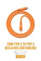 Azeada Type C AZ-B03a 2mt Sarj Kablosu Turuncu - 9