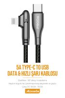 Azeada Type C to Type C PD-B63a  Data Kablosu Siyah - 4