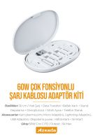 Azeada  AZ-B01th Aynasız Kutulu Sarj Kablosu Beyaz - 4