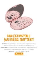 Azeada  AZ-B01th Aynalı Kutulu Sarj Kablosu Pembe - 9