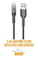 Azeada Lightning PD-B94i seffaf Data Kablosu Siyah - 5