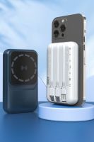 Azeada AZ-P19 22,5W 10000mAh Power Bank Dahili Kablolu Mavi - 8