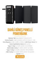 Azeada AZ-P16 22,5W 20000mAh Power Bank Dahili Kablolu Siyah - 5