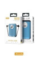 Azeada PD-P94 22,5W 10000mAh Power Bank Dahili Kablolu Gri - 2