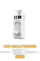Azeada PD-P93 2,1A 20000mAh Power Bank Dahili Kablolu Beyaz - 9